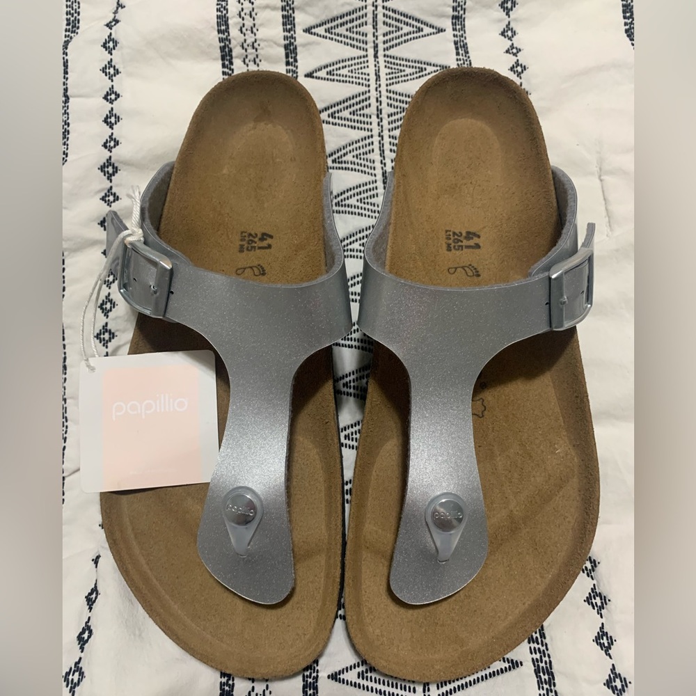 Birkenstock Silver Papillio sandals size 41